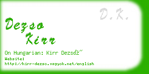dezso kirr business card